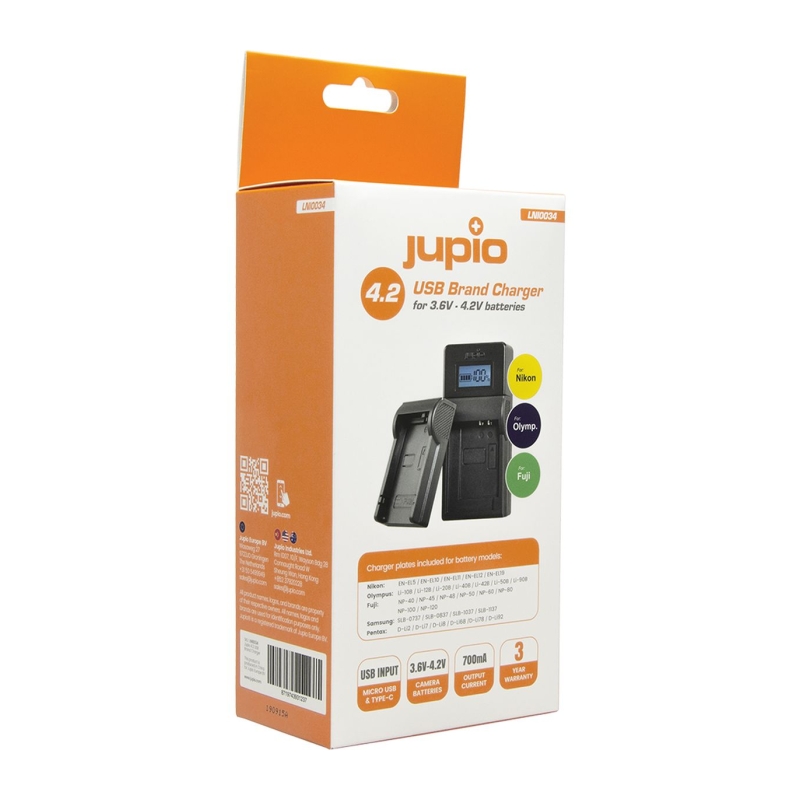 USB Charger Kit For Fuji/Olympus/Nikon 3.6V-4.2V BATT.