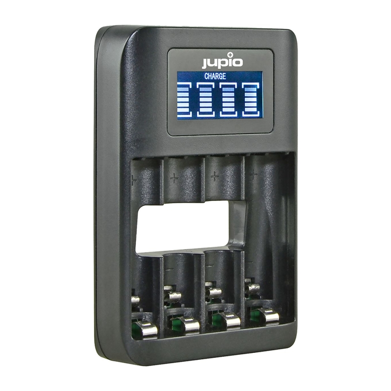 USB 4-SLOTS Battery Fast Charger LCD