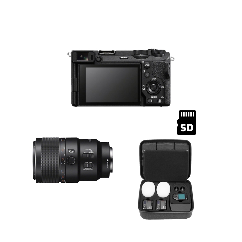 Mondfotografie set - Sony A6700 + SEL 90mm f/2.8 Macro + Godox MF12-DK1