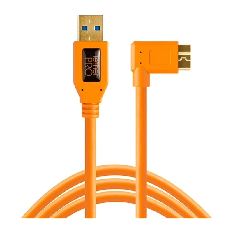 TetherPro USB 3.0 To Micro-B RT-Ang 4.6m HV Or
