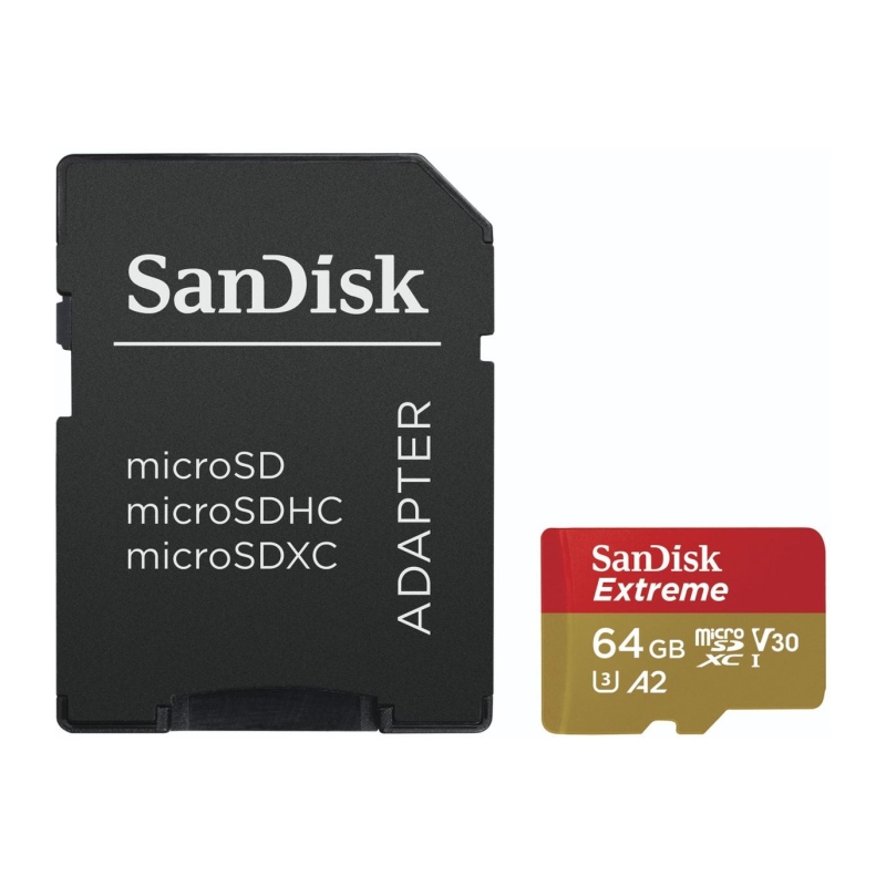 Extreme MicroSDXC 64GB SD Adapter Action