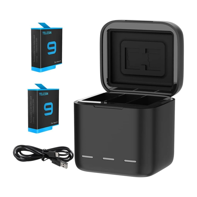 Triple Battery Charger Box + 2x Accu GoPro 9/10/11