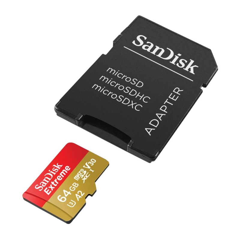 Extreme MicroSDXC 64GB SD Adapter Action