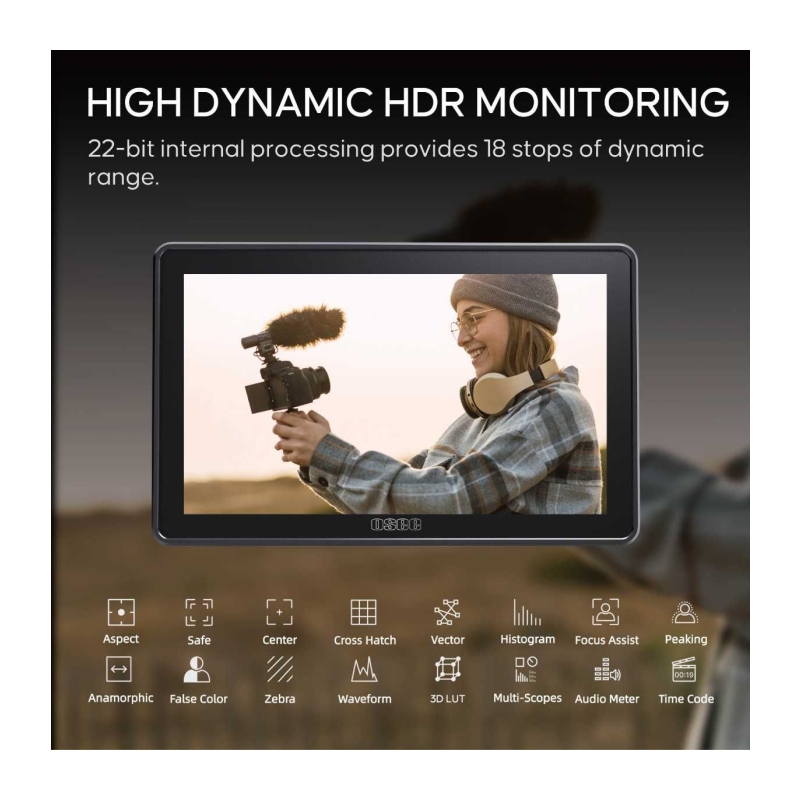 Monitor 7 inch HDR SDI & 4K-HDMI - 3000 Nits (G7PRO)