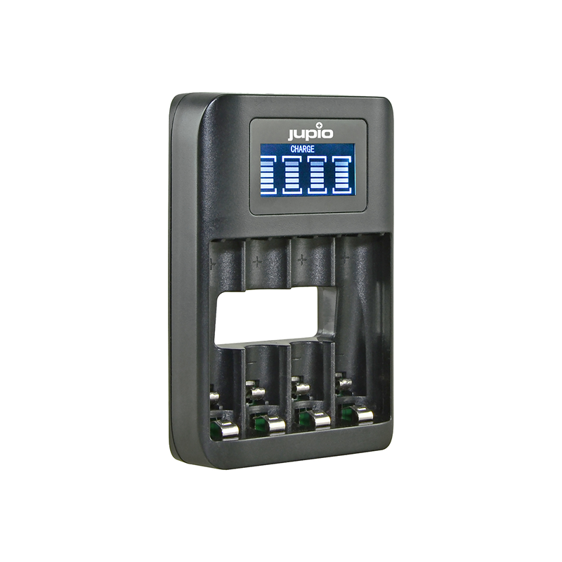 USB 4-SLOTS Battery Fast Charger LCD