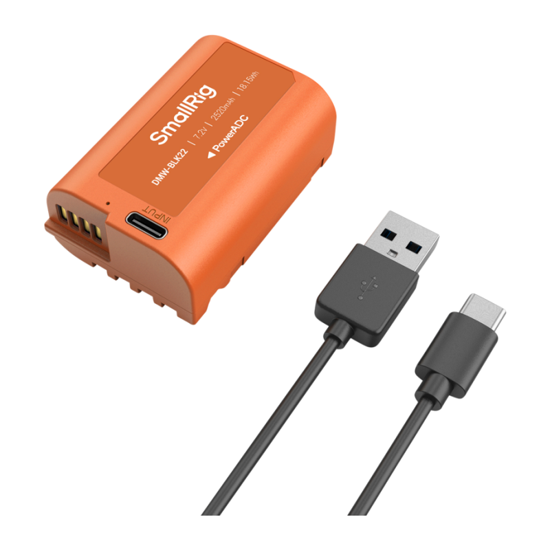 4979 DMW BLK22 USB C Rechargeable Camera Battery (Orange)