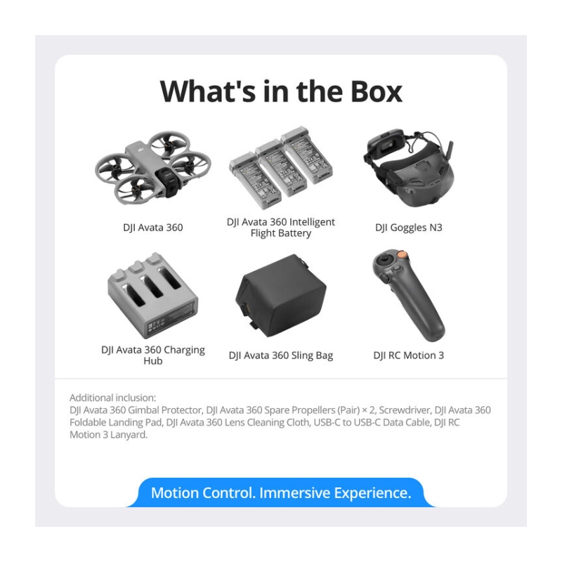 Avata 360 Motion Fly More Combo w/ RC Motion 3 & Goggles N3