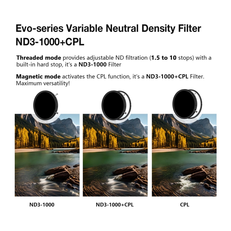 HD EVO-Series ND3-1000+CPL Filter Kit 72mm