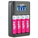 USB 4-SLOTS Battery Fast Charger LCD