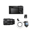Mondfotografie set - Sony A6700 + SEL 90mm f/2.8 Macro + Godox MF-R76S