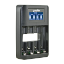 USB 4-SLOTS Battery Fast Charger LCD